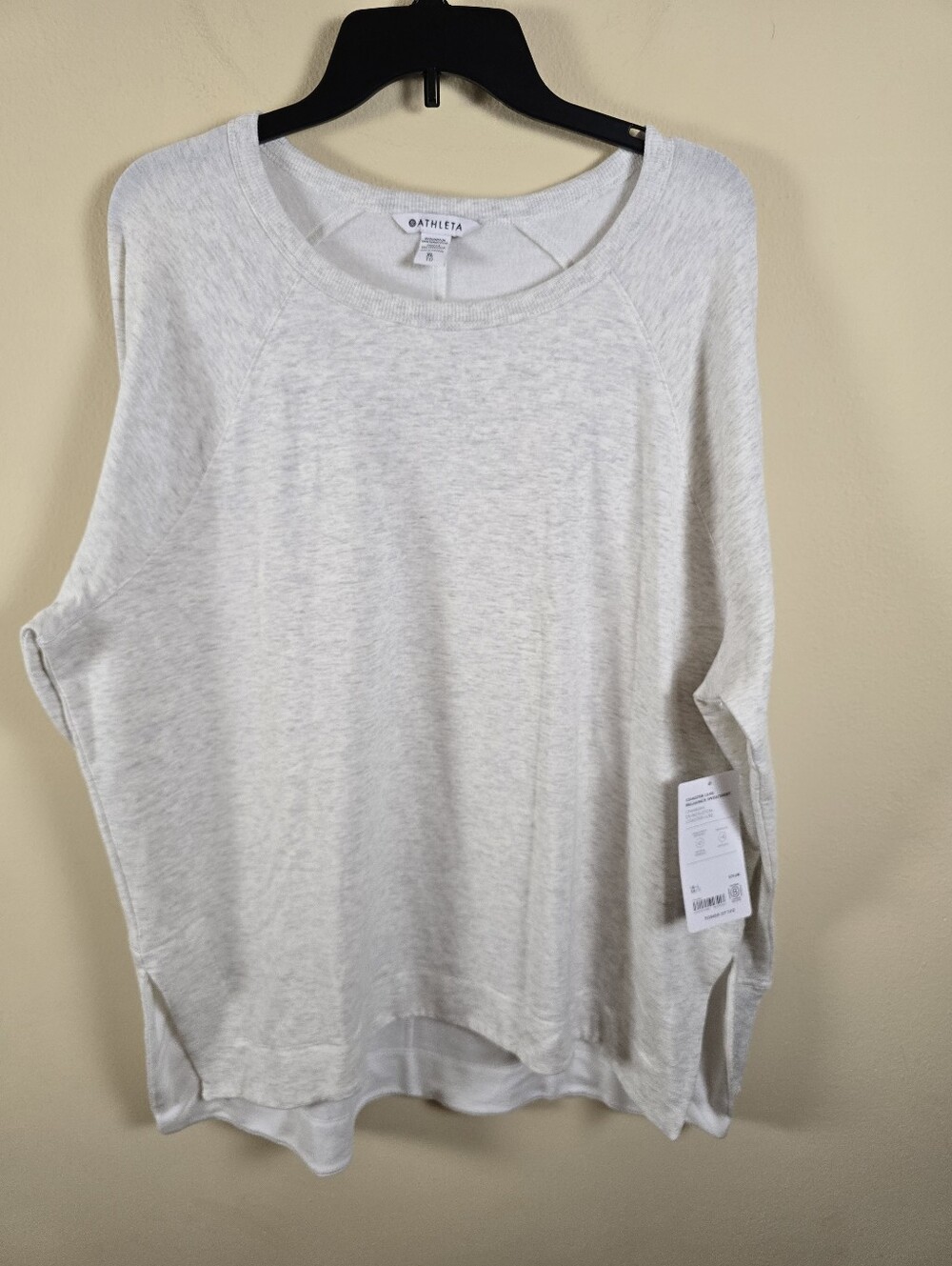 ATHLETA Coaster Luxe Relaunch Sweatshirt XL Light Gray Heather Pullover NEW